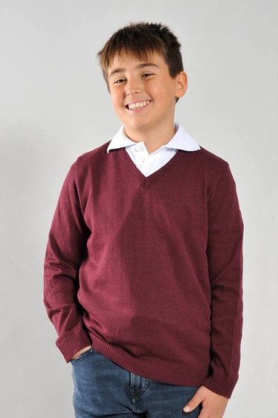 Pullover bambino personalizzato collo V