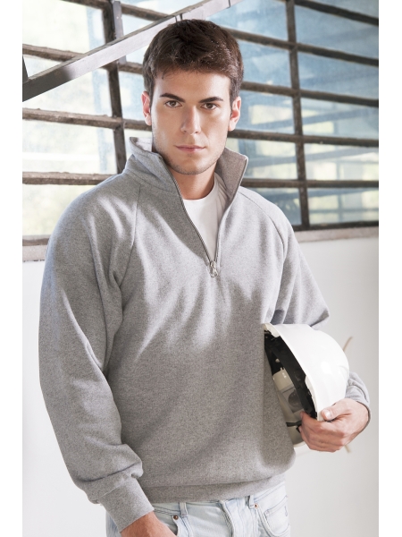 Felpa da lavoro personalizzata collo zip