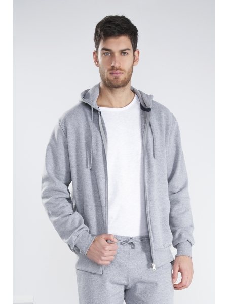Felpa da uomo con cappuccio e zip lunga