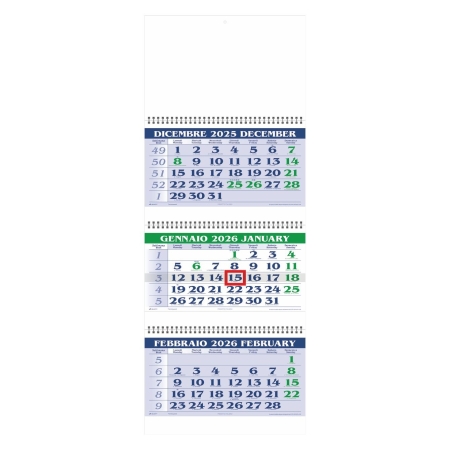 Calendario Trittico trimestrale 12 fogli