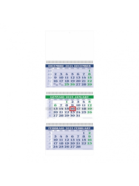 Calendario Trittico trimestrale 12 fogli