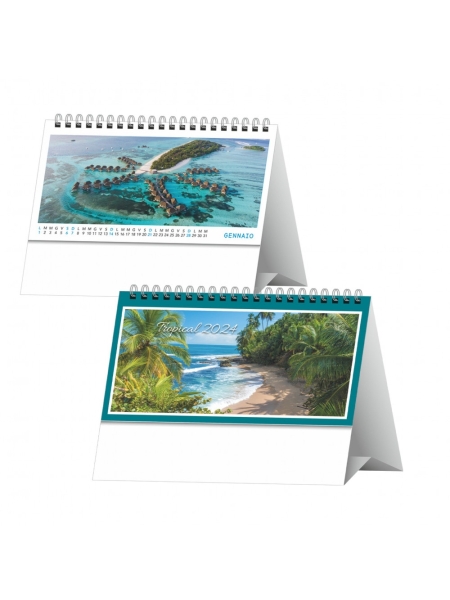 Calendario da scrivania personalizzato trimestrale Tropical - 12 fogli