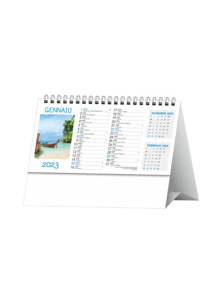 Calendario da tavolo trimestrale Tropical - 12 fogli