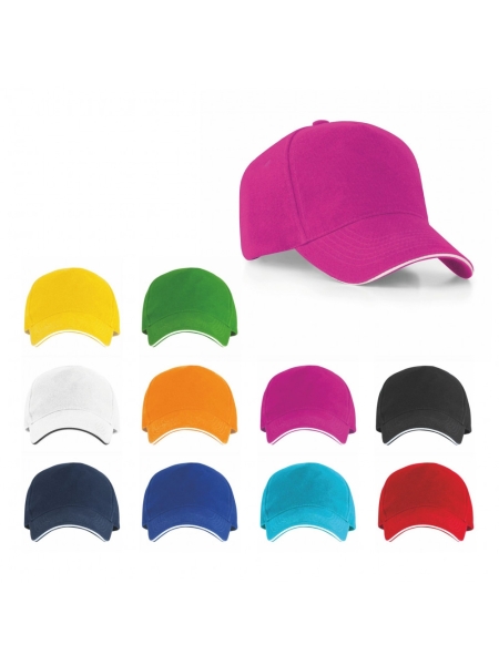 Cappellino 5 pannelli 100% cotone Lindo