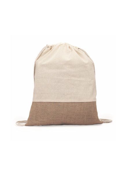 Zaino cotone 120gr. con fondo juta Tas