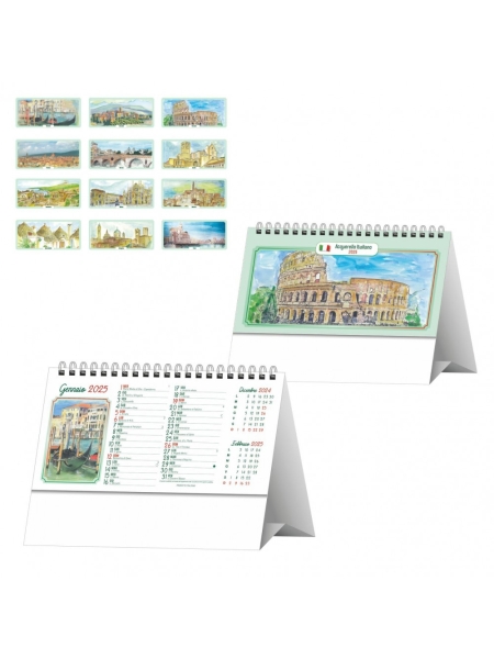 Calendario da tavolo trimestrale Citta d'Italia - 13 fogli