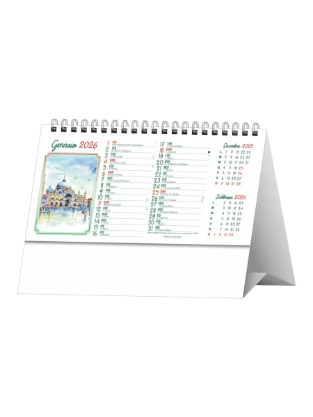 Calendario da tavolo trimestrale Citta d'Italia - 13 fogli