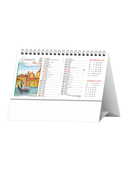 Calendario da tavolo trimestrale Citta d'Italia - 13 fogli