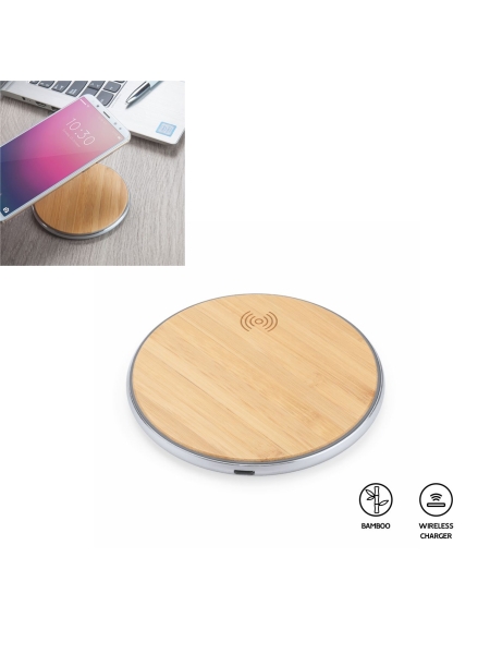 Supporto caricabatterie wireless con corpo in alluminio