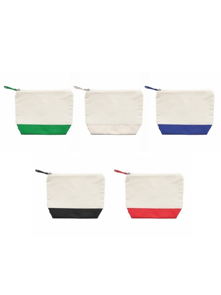 Pochette con zip bicolore Canvas Shade