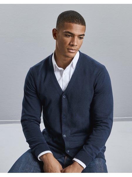 Cardigan uomo con Plunge V Neck - RUSSEL COLLECTION