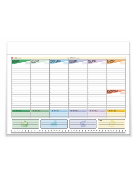 Planning Settimanale da Tavolo 2023 2024 - Weekly Planner con Date 12 Mesi  Settembre 2023 Agosto 2024 - Calendario da Scrivania Spiralato A3, 29,7 x
