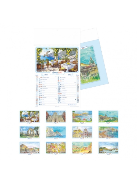 Calendario Napoli Antica illustrato personalizzabile