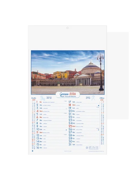 Calendario illustrato personalizzabile Napoli Antica