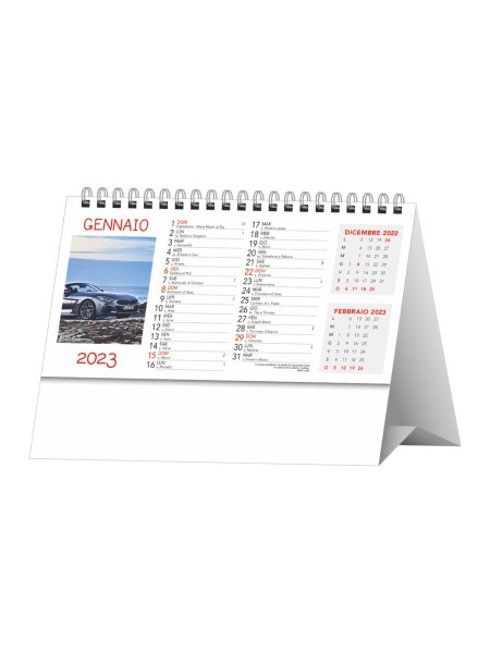 Calendario da tavolo trimestrale Auto sportive - 12 fogli