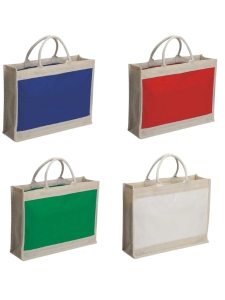 Borsa Shopping personalizzata Cancun in juta e canvas