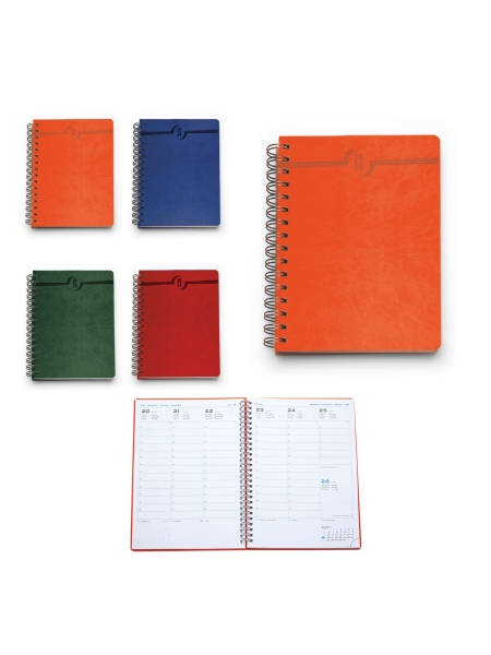 Agenda settimanale 17x24 con spirale 2024 VERDE ® sintetico  morbido liscio