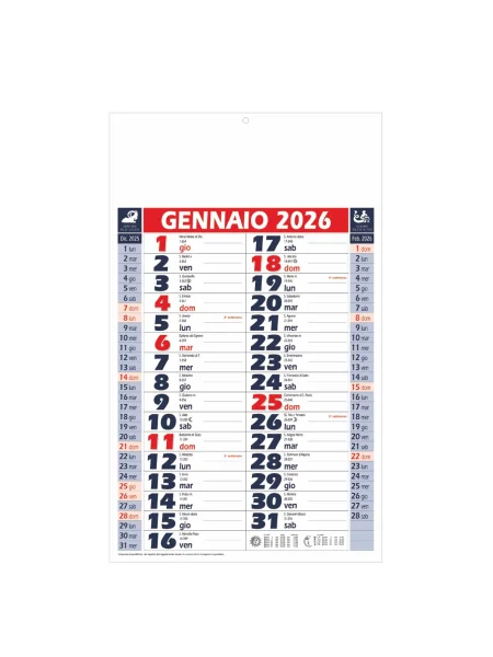 Calendario trimestrale da parete Olandese 12 fogli