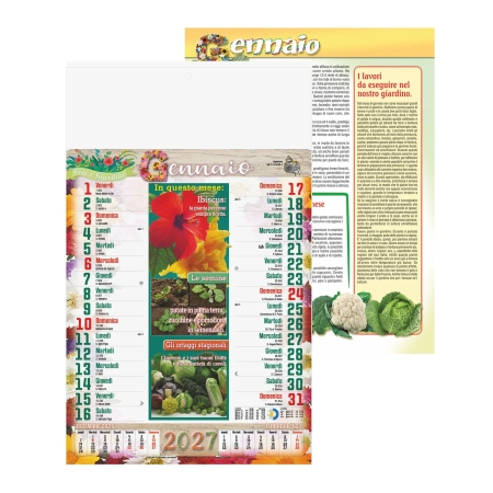 Calendario da parete personalizzato Orto e Giardino 28,8 x 47 cm
