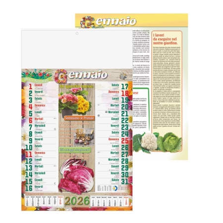 Calendario da parete personalizzato Orto e Giardino - 12 fogli
