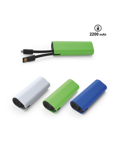 Power bank tascabile in plastica 2200 mAh
