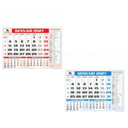 Calendario Americano trimestrale 12 fogli in carta patinata 43 x 41 cm