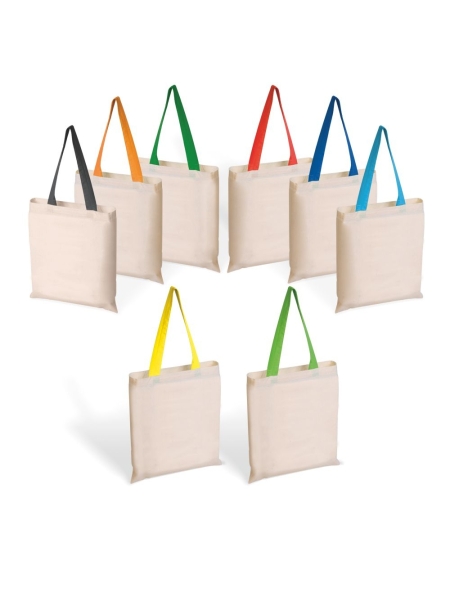 Shopper cotone economiche con manici colorati Gaia