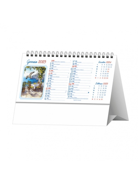 Calendario da tavolo con spirale trimestrale Napoli Antica - 12 fogli