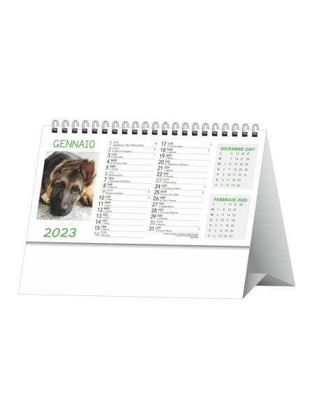 Calendario da tavolo trimestrale Cani e Gatti - 12 fogli