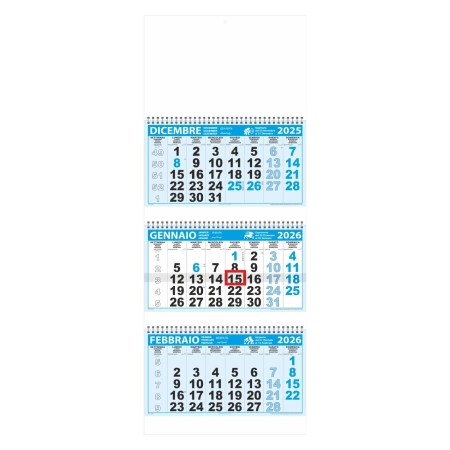 Calendario a spirale trittico con cursore