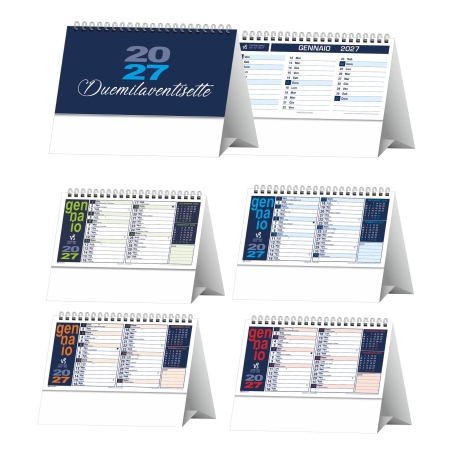 Calendari da ufficio aziendali personalizzabili - 13 fogli 19 x 14,5 cm
