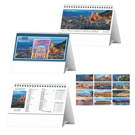 Calendari tavolo trimestrali Paesaggi e Città - 12 fogli