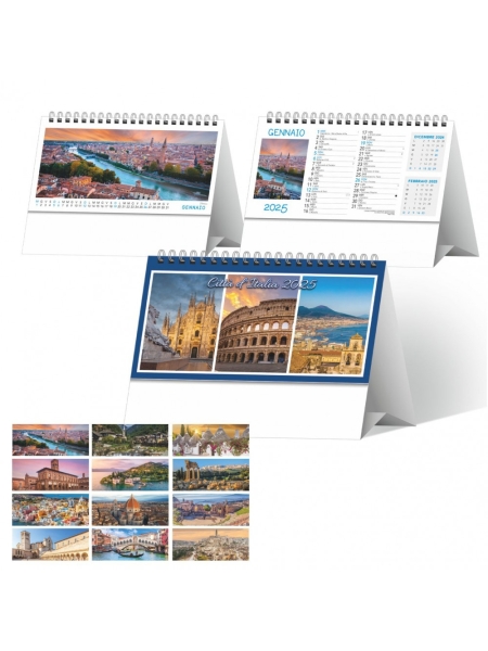Calendari tavolo trimestrali Paesaggi e Città - 12 fogli