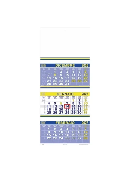 Calendari trittico da personalizzare con 12 fogli 33 x 79 cm
