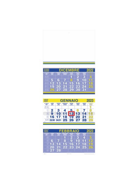 Calendari trittico da personalizzare con 12 fogli