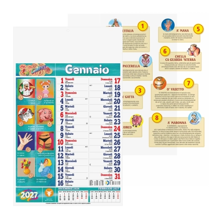 Calendari trimestrali Cabala personalizzabili 28,8 x 47 cm
