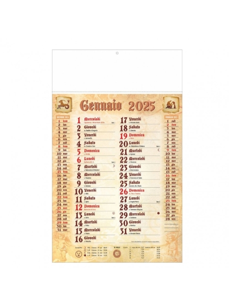 100 calendari olandesi trimestrali personalizzati, effetto antico - 12 fogli