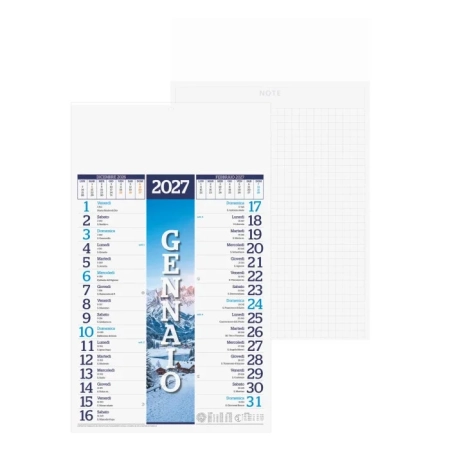 Calendario olandese personalizzato Quattro stagioni - 12 fogli 28,8 x 47 cm