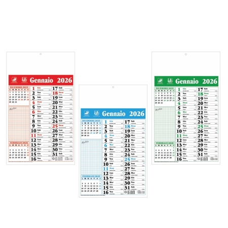 Calendari olandesi da personalizzare, Trimestrali 12 fogli