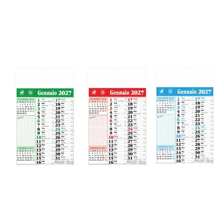 Calendari olandesi da personalizzare, Trimestrali 12 fogli 28,8 x 47 cm