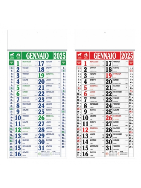 Calendario olandese maxi Quadrettato trimestrale - 12 fogli