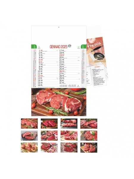 Calendario macelleria trimestrale - 12 fogli