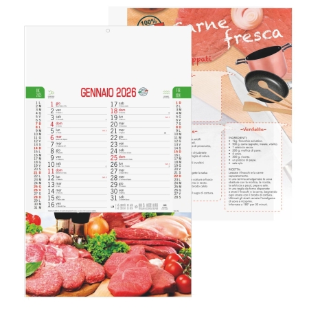 Calendario macelleria trimestrale - 12 fogli