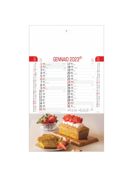Calendario Dolci trimestrale 12 fogli