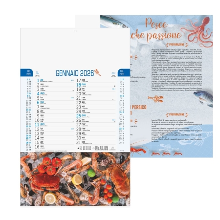 Calendario pescheria trimestrale - 12 fogli