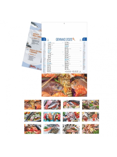 Calendario pescheria trimestrale - 12 fogli