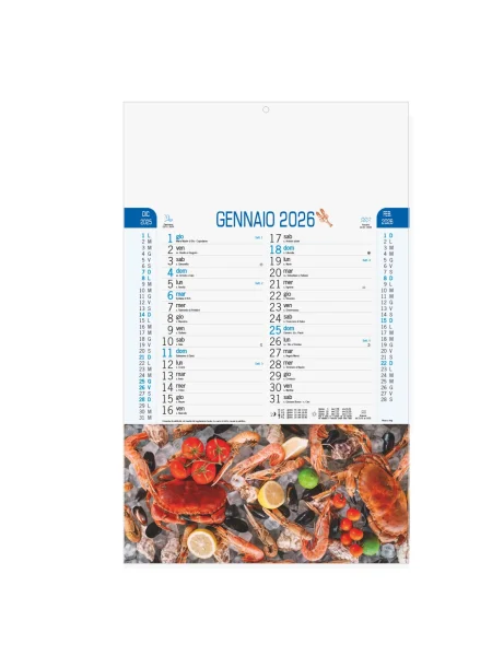 Calendario pescheria trimestrale - 12 fogli