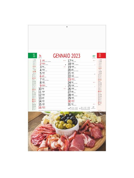 Calendario Prodotti Tipici Trimestrali 12 fogli