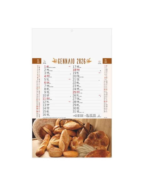 Calendario Trimestrale 12 fogli a tema Pane
