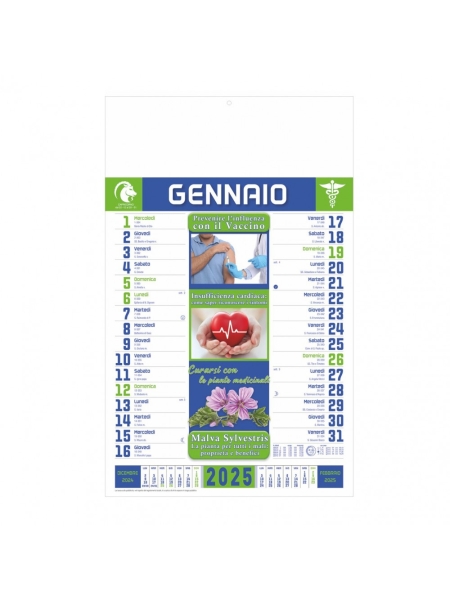 Calendari per farmacie personalizzabili trimestrali 12 fogli Consigli del farmacista